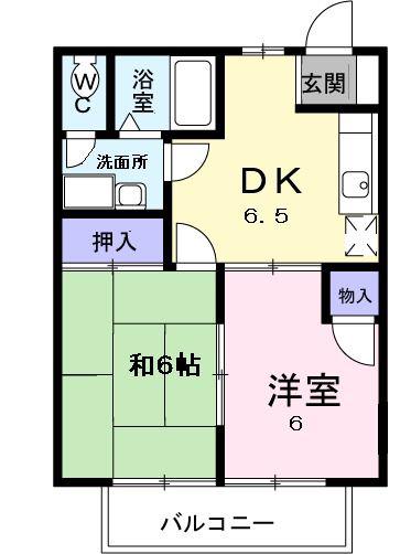 アネックス山王(2DK/2階)の間取り写真