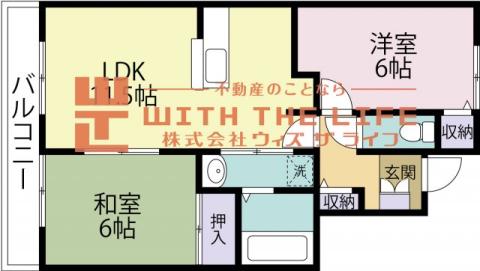 サニーヒル御井II(2LDK/2階)の間取り写真