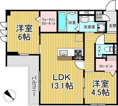 NORDVEST(2LDK/3階)の間取り写真