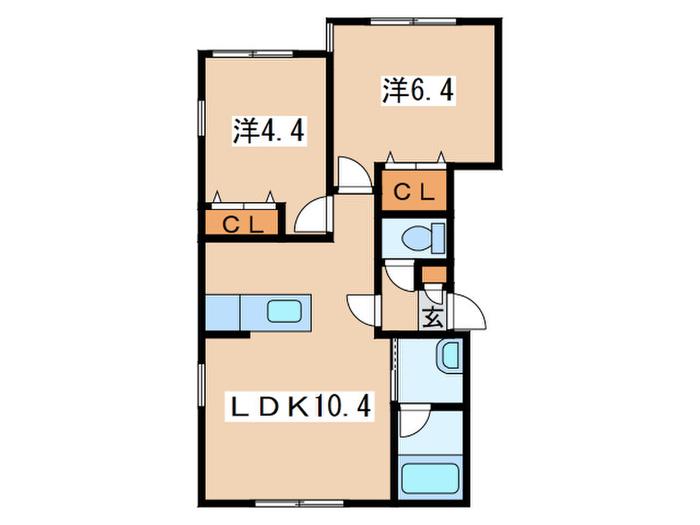 イルソーレII(2LDK/3階)の間取り写真