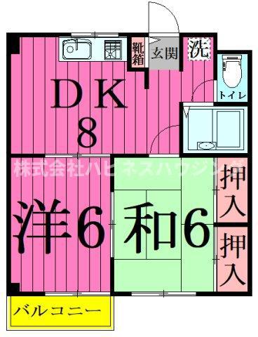 サンハイムKAZU サンハイムカズ(2DK/4階)の間取り写真