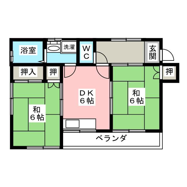 アビルハイツ(2DK/3階)の間取り写真