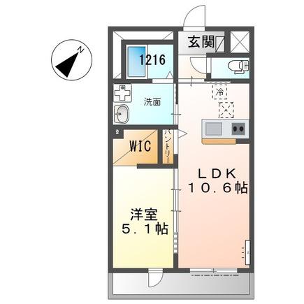 ブラウニー舞子(1LDK/1階)の間取り写真
