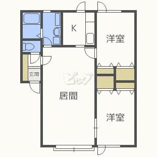香風館参番(2LDK/2階)の間取り写真