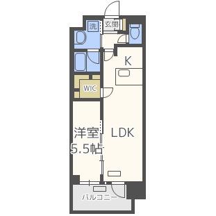 プレサンス心斎橋ニスト(1LDK/9階)の間取り写真