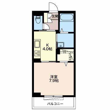 ラ グラン ポルト丸之内(1K/1階)の間取り写真