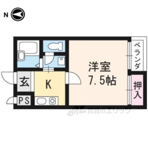 レ・タン・ドゥ・ラ・メールCK3(1K/2階)の間取り写真