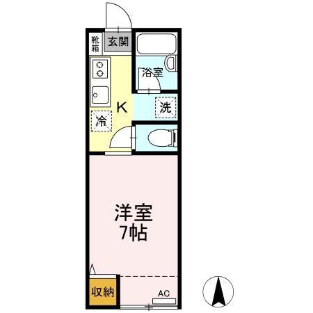 メゾンドール(1K/1階)の間取り写真