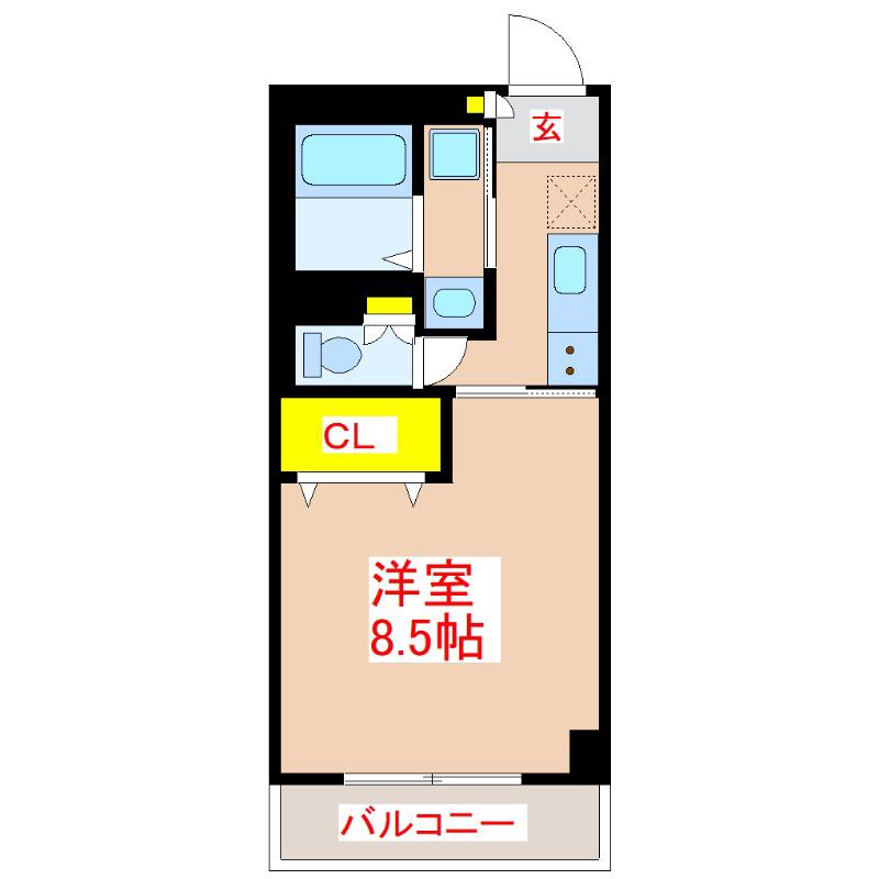 AVANSE・F(1K/2階)の間取り写真