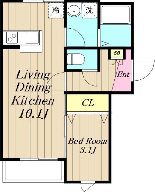 CASA BREZZA(1LDK/3階)の間取り写真