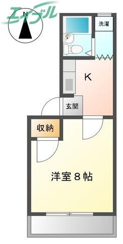 アーバンハイツミスギ(1K/1階)の間取り写真