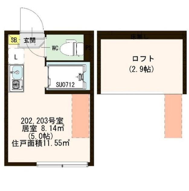 カレッジヒルズ小竹向原(ワンルーム/2階)の間取り写真