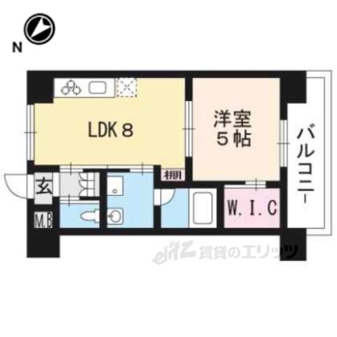 カーサフィオーレ桂(1LDK/2階)の間取り写真
