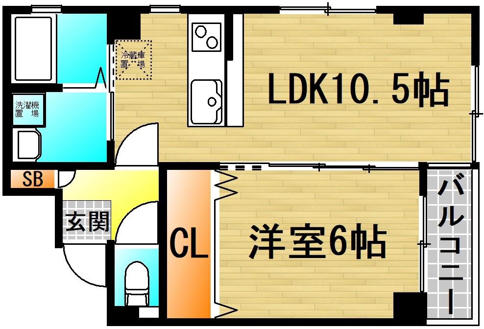 グリーンパレス(1LDK/2階)の間取り写真