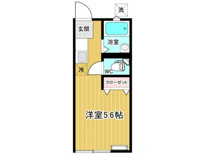 第二パークハイツ(1K/2階)の間取り写真