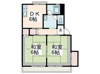 ホワイトサンプラザ(2DK/1階)の間取り写真