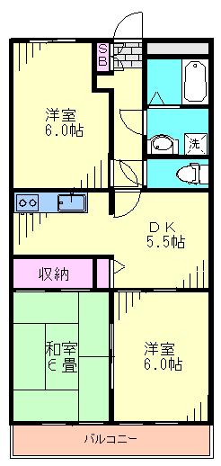ファミールKOWA(3DK/1階)の間取り写真