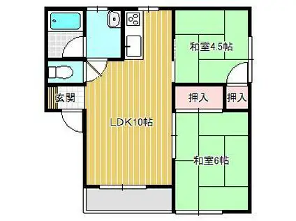ヴィレンサトウ(2LDK/1階)の間取り写真