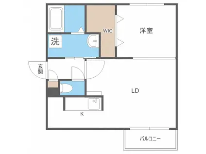 ソミューム八軒(1LDK/2階)の間取り写真