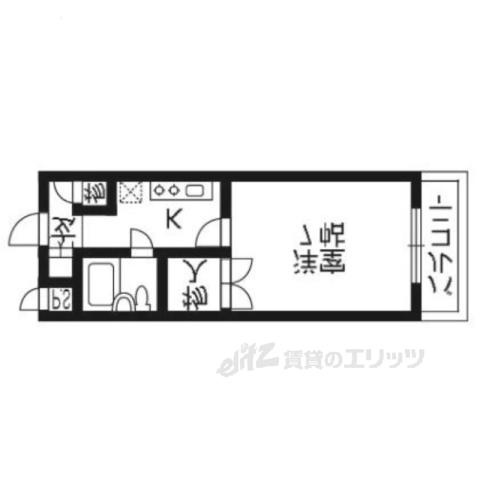 大東御殿山ビル(1K/4階)の間取り写真