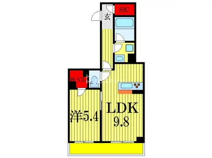フェリーチェIII(1LDK/3階)の間取り写真