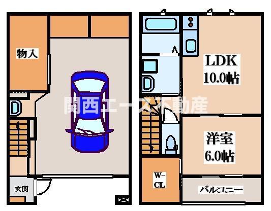 TOMS GARAGE(1SLDK/1階)の間取り写真