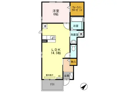 セジュールKSII(1LDK/1階)の間取り写真