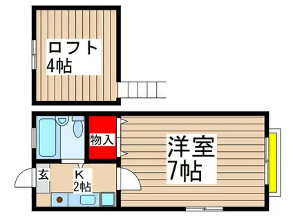 スカイパーク(1K/1階)の間取り写真