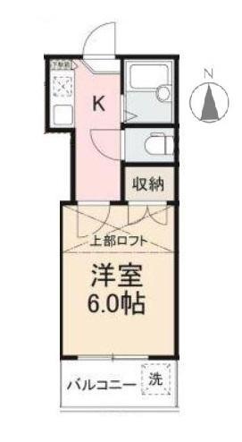 メゾンド春日(1K/2階)の間取り写真