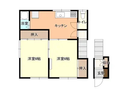 リヴパーソン(2DK/2階)の間取り写真