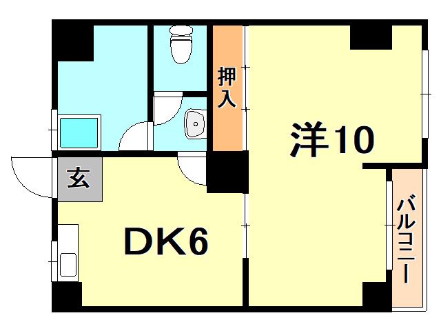 クリーンハイツ大原(1DK/3階)の間取り写真