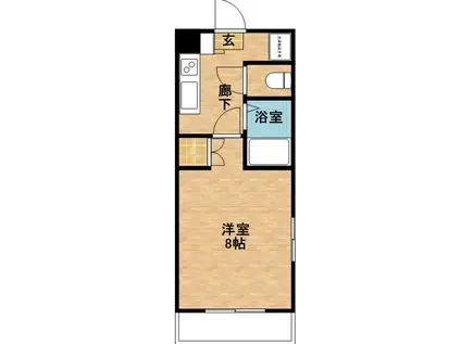 MT.Fきしゃば(1K/2階)の間取り写真