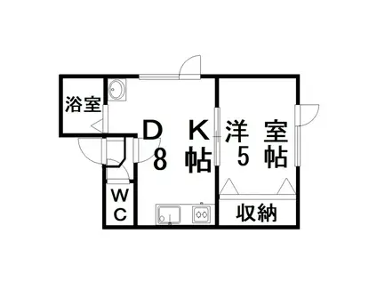 パンプキン3(1DK/1階)の間取り写真