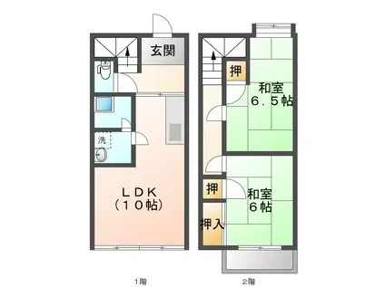 光賀コーポ(2LDK/1階)の間取り写真