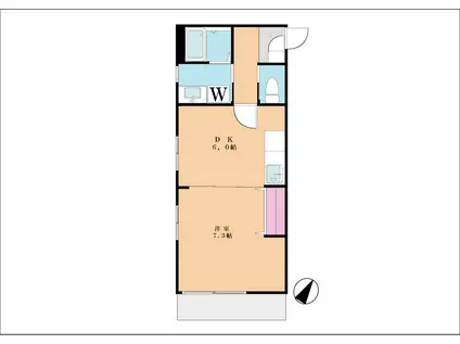 サンライトメゾン(1DK/1階)の間取り写真