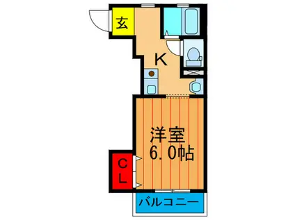 カーサ・デ・ラ・ルーナ(1K/1階)の間取り写真