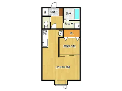 リベール(1LDK/2階)の間取り写真
