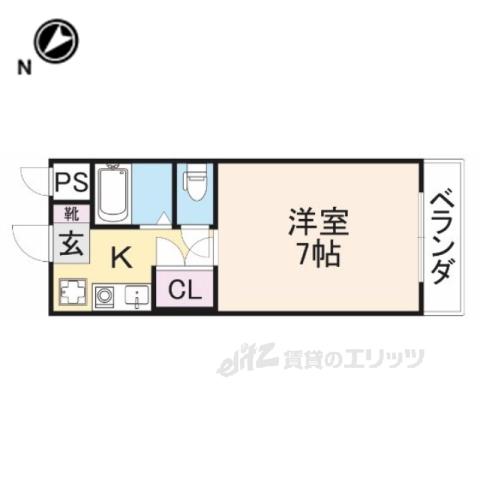 SKY DAY(1K/1階)の間取り写真
