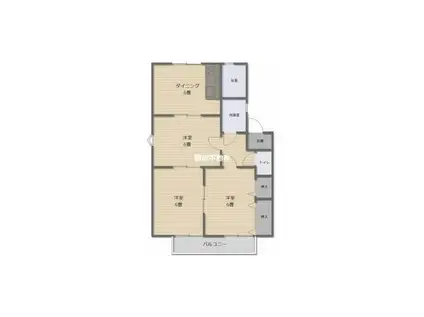 メゾンドールD(3DK/1階)の間取り写真