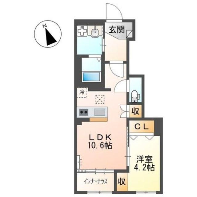 グランプラム本町(1LDK/1階)の間取り写真