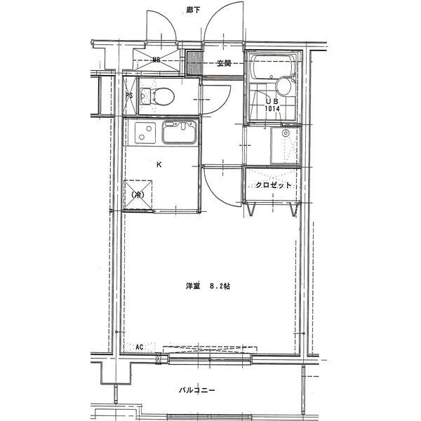 HERS銀杏町(1K/3階)の間取り写真