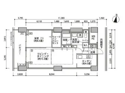 東雲キャナルコートCODAN16号棟(1LDK/12階)の間取り写真