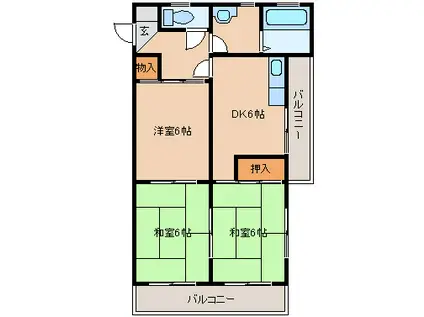 丸吉ビル(3DK/2階)の間取り写真