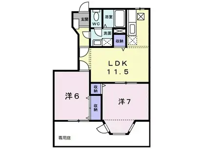 カルテットC(2LDK/1階)の間取り写真