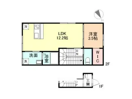 FELICE久方II(1LDK/2階)の間取り写真