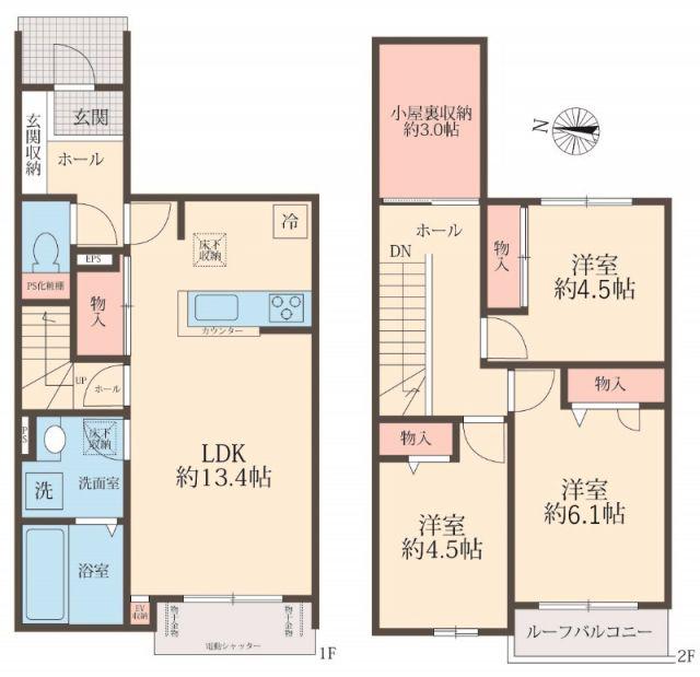 ル・ドージュ(3LDK/1階)の間取り写真