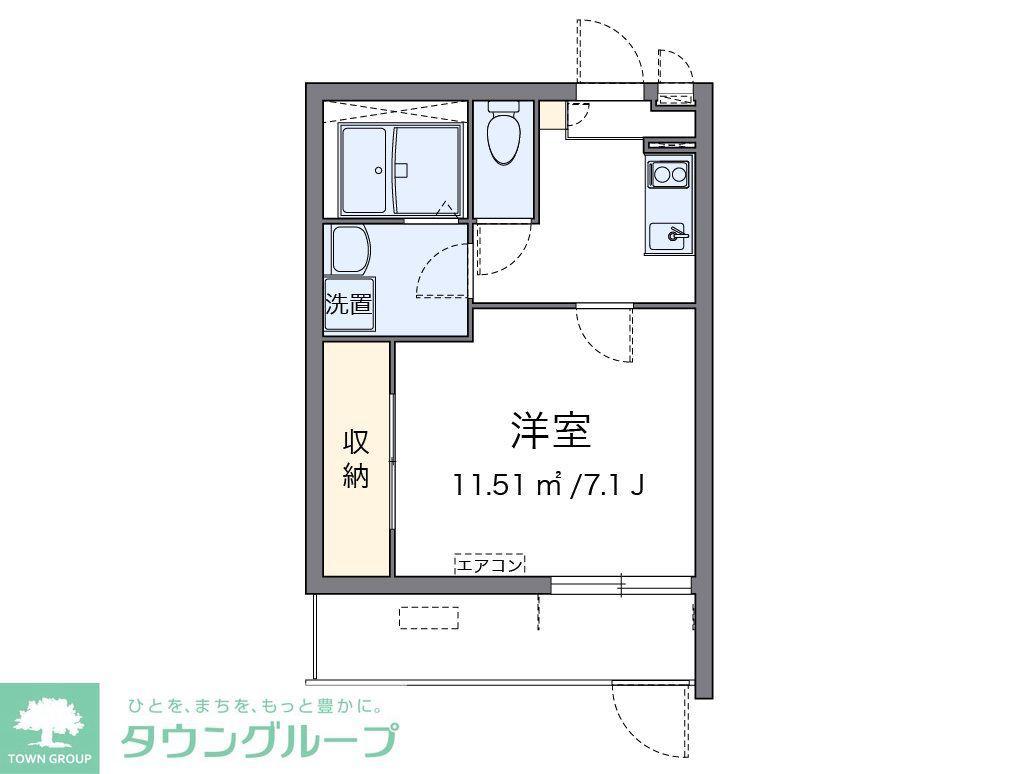 クレイノソラーナ イクラ(1K/1階)の間取り写真