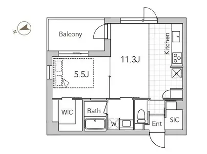 GRANDUO下北沢8(1LDK/3階)の間取り写真