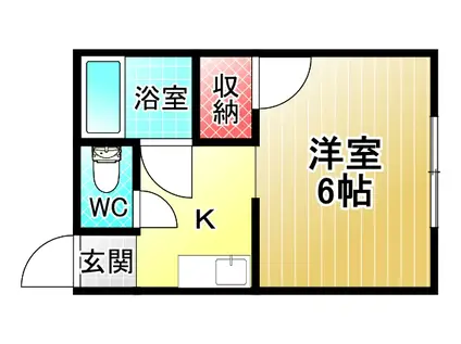 夕張マンションII(1K/1階)の間取り写真