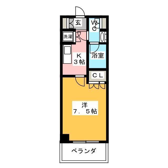 レジディア月島II(1K/7階)の間取り写真